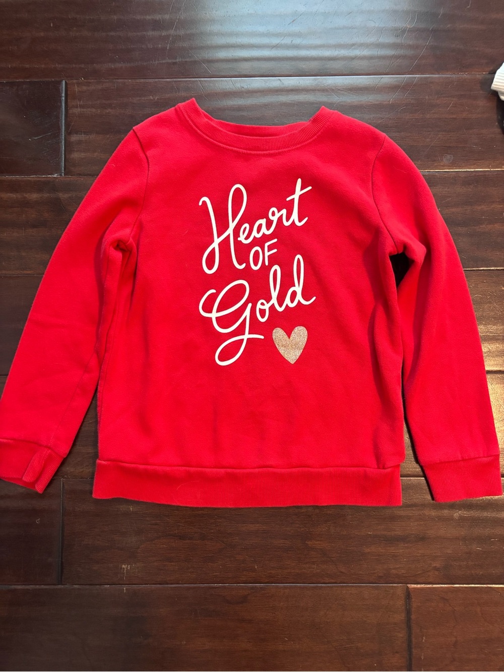 Cat & Jack Red Sweatshirt with Heart of Gold Script